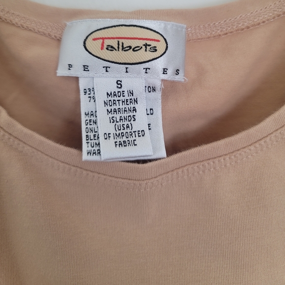 Vintage Talbots Tan Long Sleeve Size S Pettite 93% Cotton - Picture 3 of 7